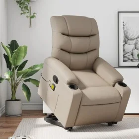 Sillón reclinable masaje pie cuero artificial color capuchino by , Armchairs - Ref: Foro24-3206612, Price: 311,49 €, Discount: %