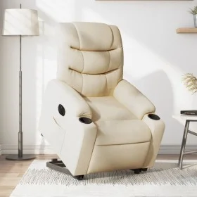 Sillón eléctrico reclinable elevable de tela color crema de , Sillones - Ref: Foro24-3206671, Precio: 375,57 €, Descuento: %