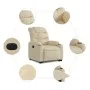 Sillón eléctrico reclinable elevable de tela color crema de , Sillones - Ref: Foro24-3206671, Precio: 375,57 €, Descuento: %
