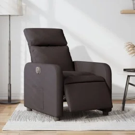 Sillón reclinable eléctrico tela marrón oscuro de , Sillones - Ref: Foro24-3206686, Precio: 222,11 €, Descuento: %