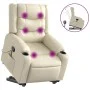 Sillón reclinable de masaje de pie cuero artificial color crema de , Sillones - Ref: Foro24-3206556, Precio: 340,86 €, Descue...