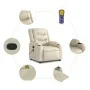 Sillón reclinable de masaje de pie cuero artificial color crema de , Sillones - Ref: Foro24-3206556, Precio: 340,86 €, Descue...