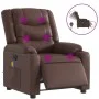 Sillón de masaje reclinable eléctrico cuero sintético marrón de , Sillones - Ref: Foro24-3206549, Precio: 294,64 €, Descuento: %