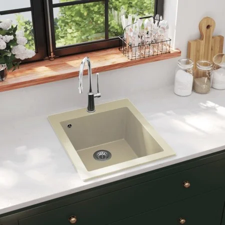 Granite kitchen sink with one beige basin by vidaXL, Sinks - Ref: Foro24-144850, Price: 161,79 €, Discount: %