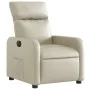 Sillón reclinable eléctrico de cuero sintético crema de , Sillones - Ref: Foro24-3206736, Precio: 239,93 €, Descuento: %
