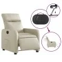 Sillón reclinable eléctrico de cuero sintético crema de , Sillones - Ref: Foro24-3206736, Precio: 239,93 €, Descuento: %