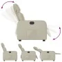 Sillón reclinable eléctrico de cuero sintético crema de , Sillones - Ref: Foro24-3206736, Precio: 239,93 €, Descuento: %