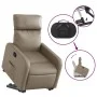 Sillón reclinable elevable cuero artificial color capuchino de , Sillones - Ref: Foro24-3206755, Precio: 283,38 €, Descuento: %