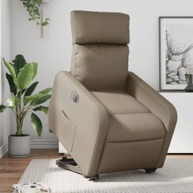 Sillón elevable eléctrico cuero artificial capuchino de , Sillones - Ref: Foro24-3206769, Precio: 308,72 €, Descuento: %