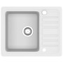 Fregadero de cocina con un seno granito blanco de vidaXL, Fregaderos - Ref: Foro24-144861, Precio: 178,68 €, Descuento: %