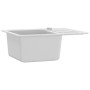 Fregadero de cocina con un seno granito blanco de vidaXL, Fregaderos - Ref: Foro24-144861, Precio: 178,68 €, Descuento: %