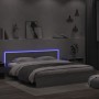 Estructura de cama cabecero y luces LED gris Sonoma 200x200 cm de , Camas y somieres - Ref: Foro24-3207586, Precio: 213,65 €,...