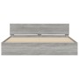Estructura de cama cabecero y luces LED gris Sonoma 200x200 cm de , Camas y somieres - Ref: Foro24-3207586, Precio: 213,65 €,...