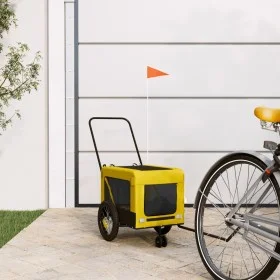Remolque bicicleta mascotas hierro tela Oxford amarillo negro de , Cochecitos para mascotas - Ref: Foro24-93931, Precio: 77,8...