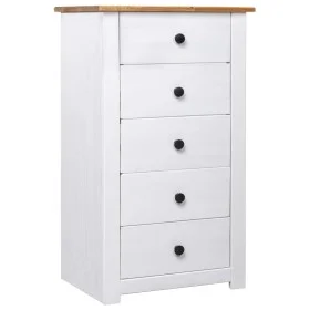 Aparador de madera maciza pino estilo Panamá blanco 46x40x89 cm de vidaXL, Aparadores - Ref: Foro24-282651, Precio: 124,50 €,...