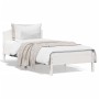 Estructura de cama con cabecero madera de pino blanco 100x200cm de , Camas y somieres - Ref: Foro24-842615, Precio: 101,08 €,...