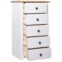 Aparador de madera maciza pino estilo Panamá blanco 46x40x89 cm de vidaXL, Aparadores - Ref: Foro24-282651, Precio: 120,44 €,...