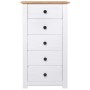 Aparador de madera maciza pino estilo Panamá blanco 46x40x89 cm de vidaXL, Aparadores - Ref: Foro24-282651, Precio: 120,44 €,...