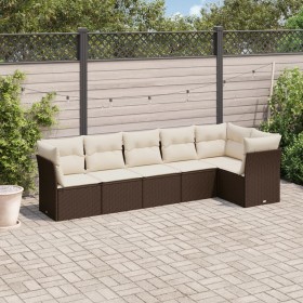 Set sofás de jardín 6 piezas y cojines ratán sintético marrón de , Conjuntos de jardín - Ref: Foro24-3217663, Precio: 404,50 ...