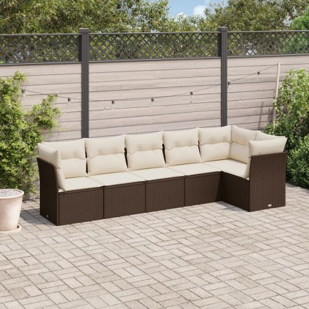 Set sofás de jardín 6 piezas y cojines ratán sintético marrón de , Conjuntos de jardín - Ref: Foro24-3217663, Precio: 404,50 ...