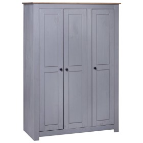 Armario 3 puertas madera pino Panamá Range gris 118x50x171,5cm de vidaXL, Armarios roperos - Ref: Foro24-282662, Precio: 524,...