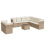 Juego de sofás jardín con cojines beige 10 pzas ratán sintético de , Conjuntos de jardín - Ref: Foro24-3217848, Precio: 678,0...