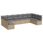 Juego de sofás jardín con cojines beige 10 pzas ratán sintético de , Conjuntos de jardín - Ref: Foro24-3218089, Precio: 536,9...