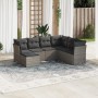 Set de sofás de jardín 7 piezas con cojines ratán PE gris de , Conjuntos de jardín - Ref: Foro24-3217990, Precio: 400,32 €, D...