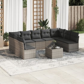 Set de sofás de jardín 10 pzas con cojines ratán sintético gris de , Conjuntos de jardín - Ref: Foro24-3218080, Precio: 544,2...