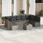 Set de sofás de jardín 10 pzas con cojines ratán sintético gris de , Conjuntos de jardín - Ref: Foro24-3218080, Precio: 544,2...