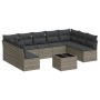 Set de sofás de jardín 10 pzas con cojines ratán sintético gris de , Conjuntos de jardín - Ref: Foro24-3218080, Precio: 544,2...