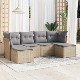 Juego de sofás jardín con cojines 6 pzas ratán sintético beige de , Conjuntos de jardín - Ref: Foro24-3218009, Precio: 326,87...