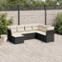 Set de comedor de jardín 7 pzas y cojines ratán sintético negro de , Conjuntos de jardín - Ref: Foro24-3217986, Precio: 377,2...