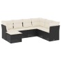 Set de comedor de jardín 7 pzas y cojines ratán sintético negro de , Conjuntos de jardín - Ref: Foro24-3217986, Precio: 377,2...