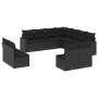 Set de sofás de jardín 11 pzas y cojines ratán sintético negro de , Conjuntos de jardín - Ref: Foro24-3219115, Precio: 679,10...
