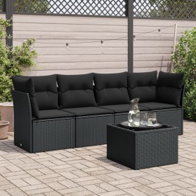 Set de muebles de jardín 5 pzas y cojines ratán sintético negro de , Conjuntos de jardín - Ref: Foro24-3217235, Precio: 301,6...