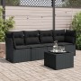 Set de muebles de jardín 5 pzas y cojines ratán sintético negro de , Conjuntos de jardín - Ref: Foro24-3217235, Precio: 301,6...