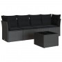 Set de muebles de jardín 5 pzas y cojines ratán sintético negro de , Conjuntos de jardín - Ref: Foro24-3217235, Precio: 301,6...