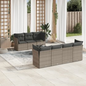 Set de sofás de jardín 8 pzas y cojines ratán sintético gris de , Conjuntos de jardín - Ref: Foro24-3217280, Precio: 482,51 €...