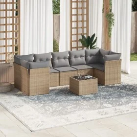 Juego de sofás de jardín con cojines beige 8 pzas ratán PE de , Conjuntos de jardín - Ref: Foro24-3217289, Precio: 499,28 €, ...