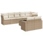 Set de sofás de jardín 9 pzas con cojines ratán sintético beige de , Conjuntos de jardín - Ref: Foro24-3219218, Precio: 615,0...