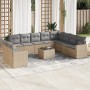 Set de sofás de jardín 11pzas con cojines ratán sintético beige de , Conjuntos de jardín - Ref: Foro24-3219169, Precio: 694,0...
