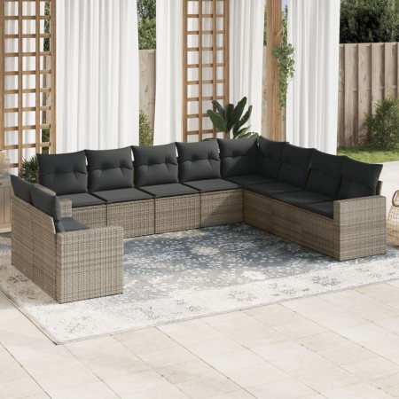Set de sofás de jardín 10 pzas con cojines ratán sintético gris de , Conjuntos de jardín - Ref: Foro24-3219160, Precio: 611,6...