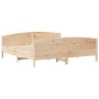 Estructura de cama con cabecero madera maciza de pino 200x200cm de , Camas y somieres - Ref: Foro24-3216161, Precio: 224,46 €...