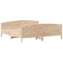 Estructura de cama con cabecero madera maciza de pino 200x200cm de , Camas y somieres - Ref: Foro24-3216161, Precio: 224,46 €...