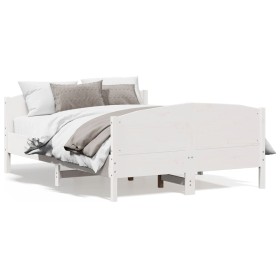 Estructura de cama con cabecero madera pino blanco 120x200 cm de , Camas y somieres - Ref: Foro24-3216177, Precio: 212,26 €, ...