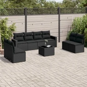 Set de sofás de jardín 8 piezas y cojines ratán sintético negro by , Modular outdoor sofas - Ref: Foro24-3251192, Price: 528,...