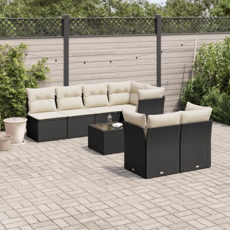 Set de sofás de jardín 8 piezas y cojines ratán sintético negro de , Conjuntos de jardín - Ref: Foro24-3217296, Precio: 454,0...
