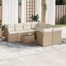 Set de sofás de jardín 9 pzas con cojines ratán sintético beige de , Conjuntos de jardín - Ref: Foro24-3217318, Precio: 585,6...