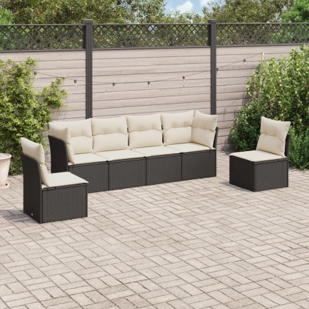 Set de sofás de jardín 6 piezas y cojines ratán sintético negro de , Conjuntos de jardín - Ref: Foro24-3249205, Precio: 352,5...